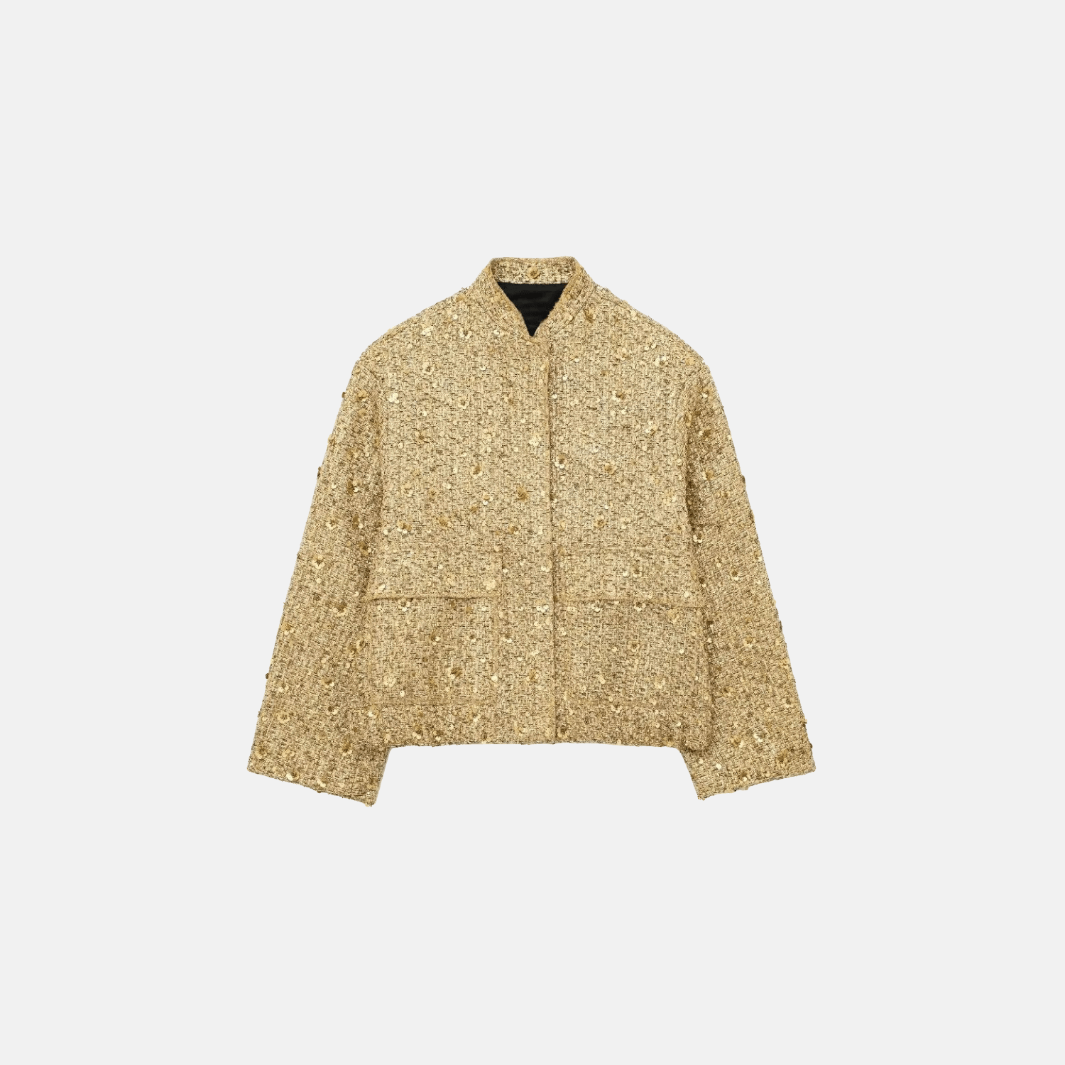 Casaco Dourado de Tweed com Brilho para Festa – Jolivet