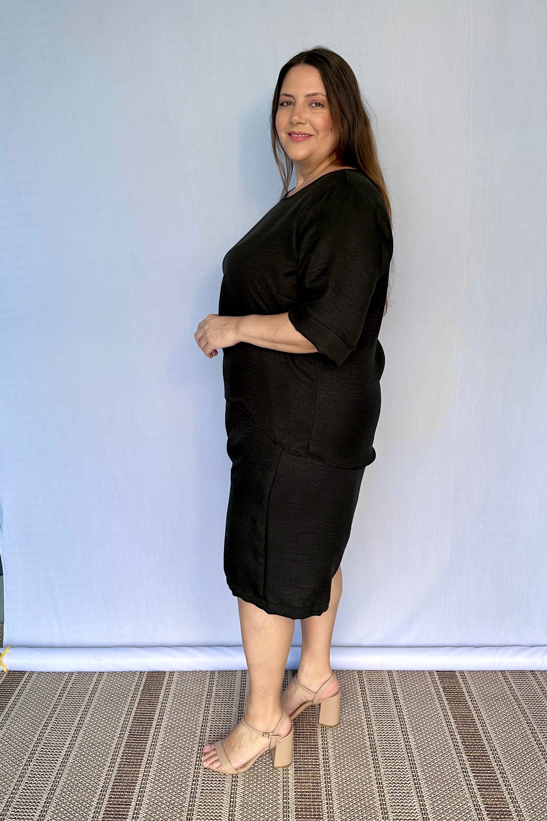 Conjunto Dulce – Blusa Oversized e Bermuda com Bolsos em Linho Light