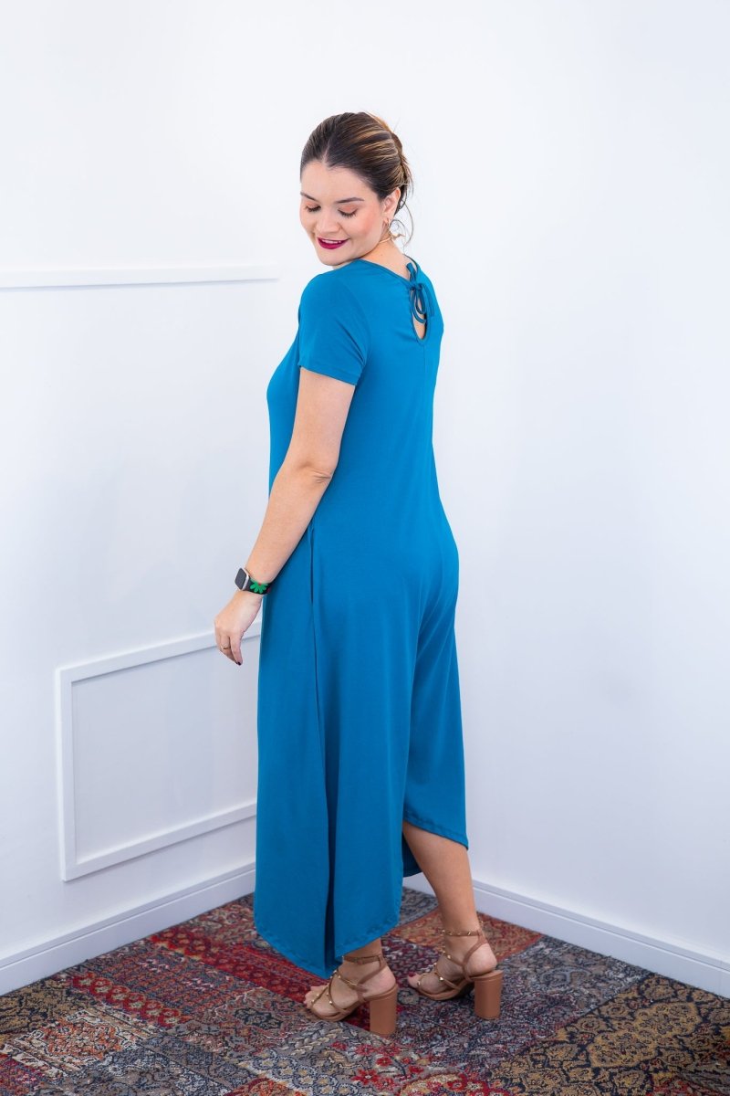 Macacão Origem - Gola Redonda com Barra Triangular em Viscolycra