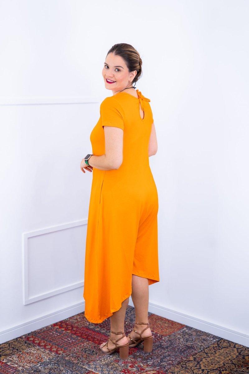 Macacão Origem - Gola Redonda com Barra Triangular em Viscolycra