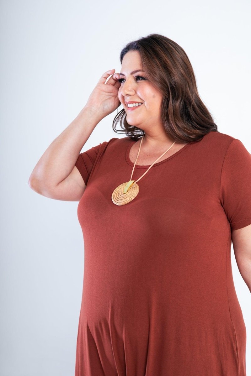 Macacão Origem - Gola Redonda com Barra Triangular em Viscolycra