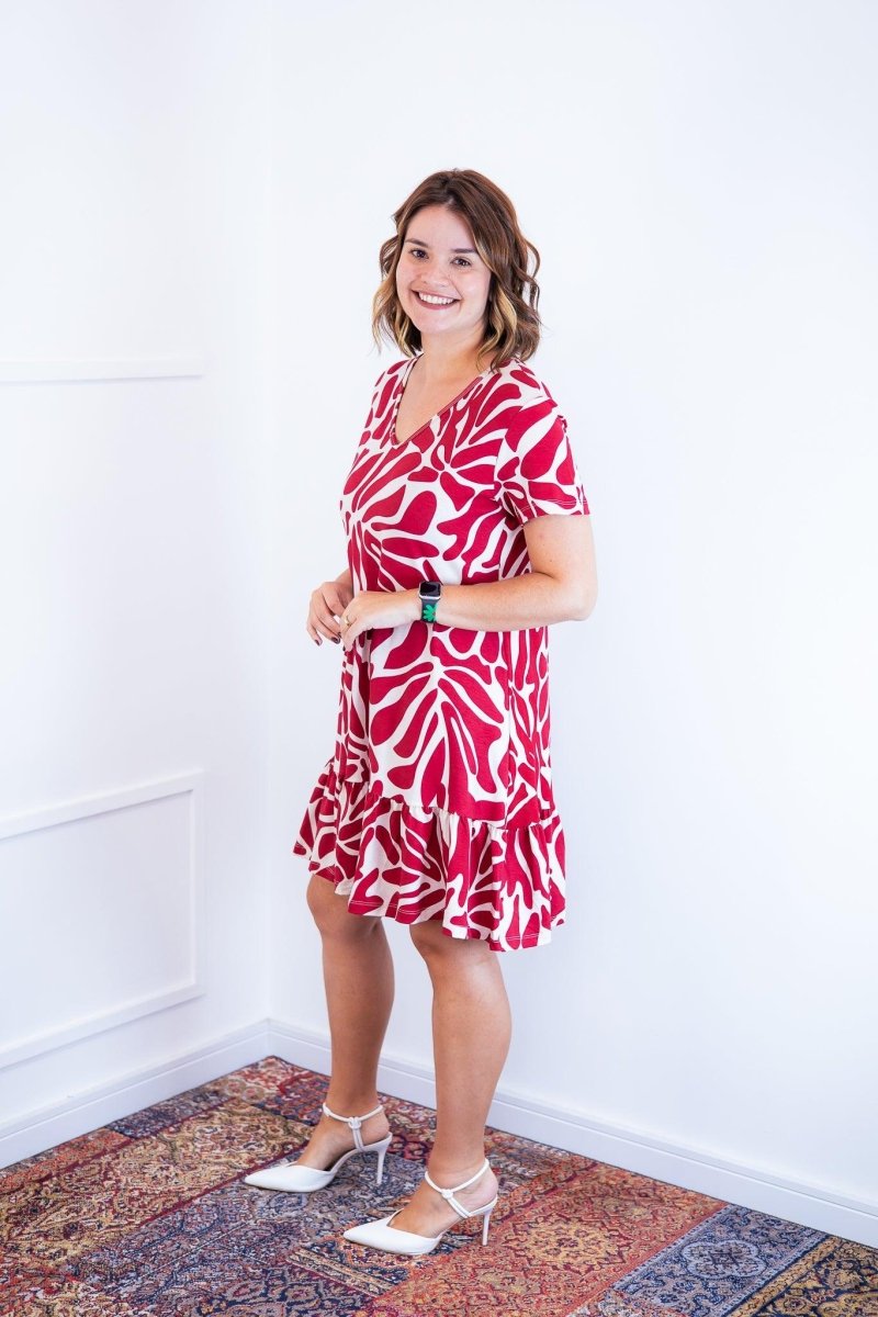 Vestido Verona - Babado Gola V e Manga Curta