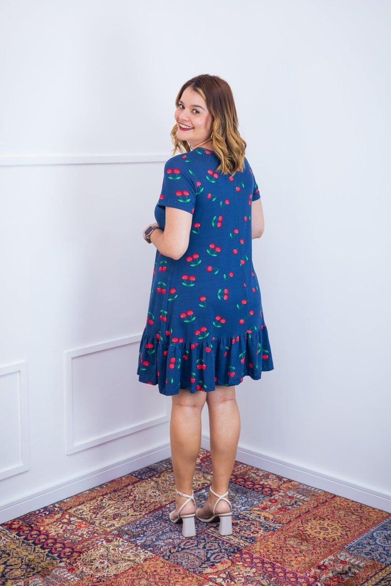 Vestido Verona - Babado Gola V e Manga Curta