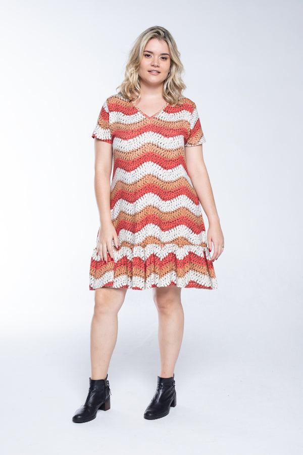 Vestido Verona - Babado Gola V e Manga Curta