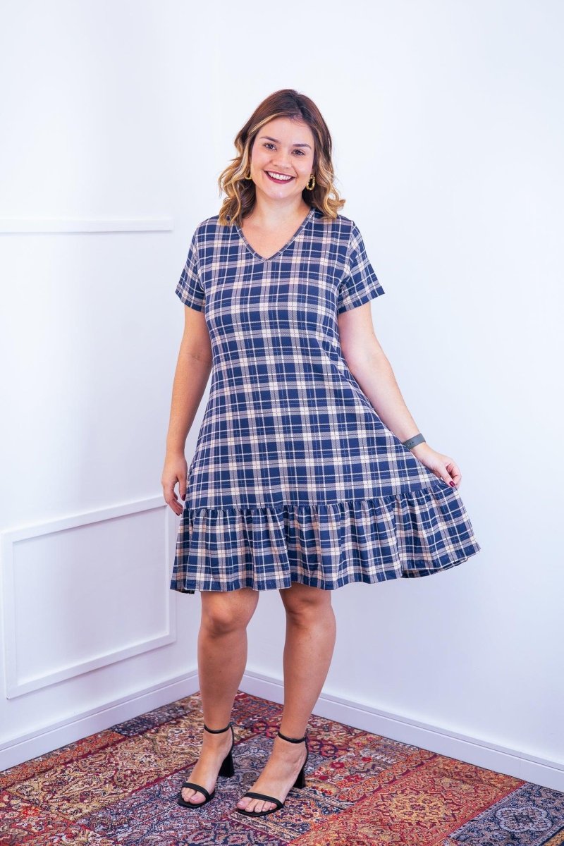 Vestido Verona - Babado Gola V e Manga Curta