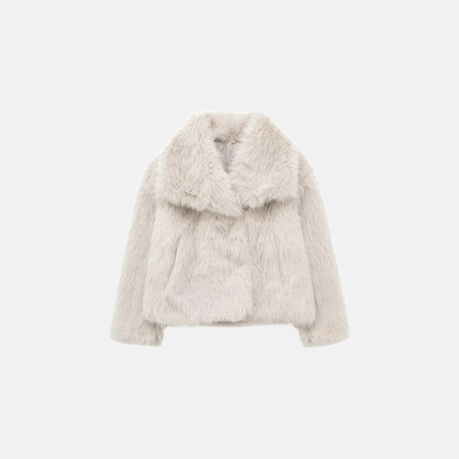 Casaco Feminino de Pelúcia Sintética com Gola Larga – Fleece Longo