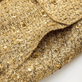 Casaco Dourado de Tweed com Brilho para Festa – Jolivet