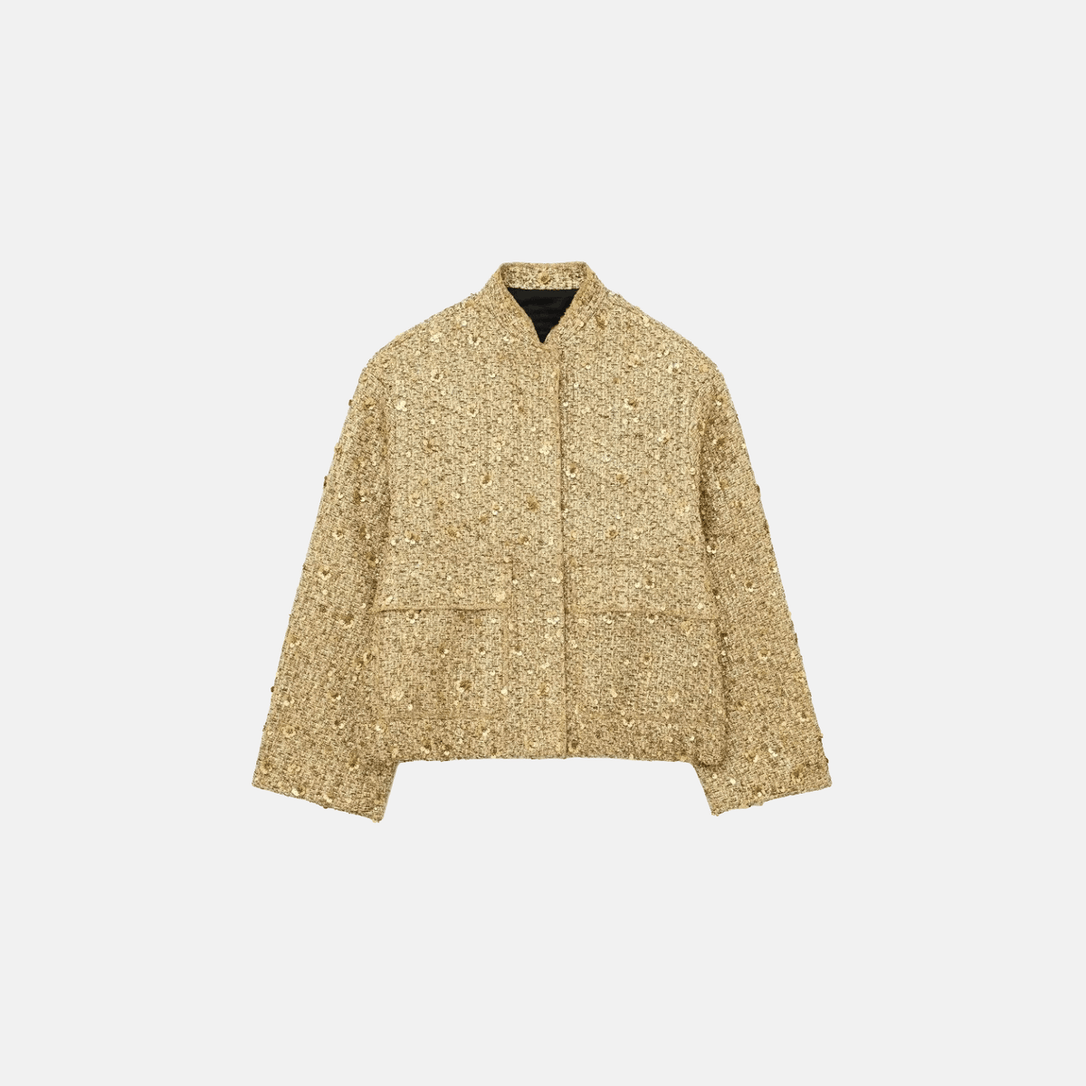 Casaco Dourado de Tweed com Brilho para Festa – Jolivet