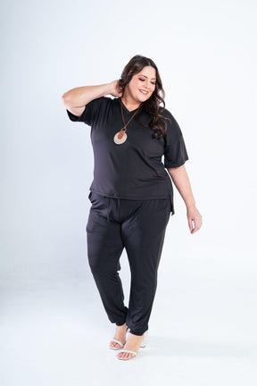Conjunto Flórida - Malha Confort Calça e Blusa de Gola V