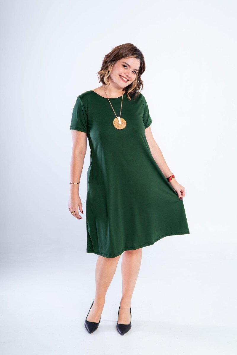 Vestido Sara - Malha Confort Midi com Manga