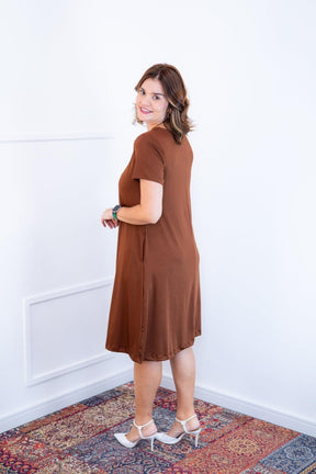 Vestido Sara - Malha Confort Midi com Manga