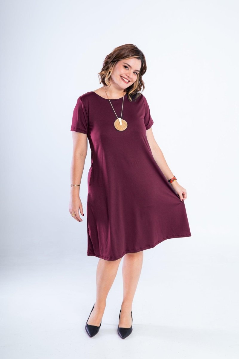 Vestido Sara - Malha Confort Midi com Manga