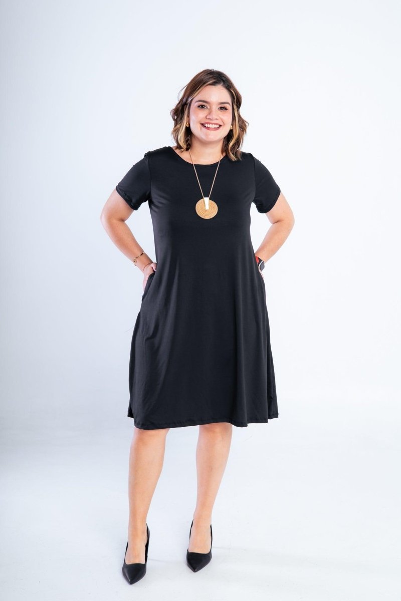 Vestido Sara - Malha Confort Midi com Manga