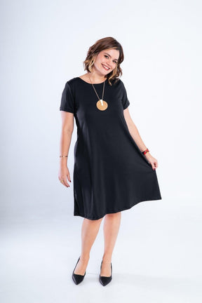 Vestido Sara - Malha Confort Midi com Manga