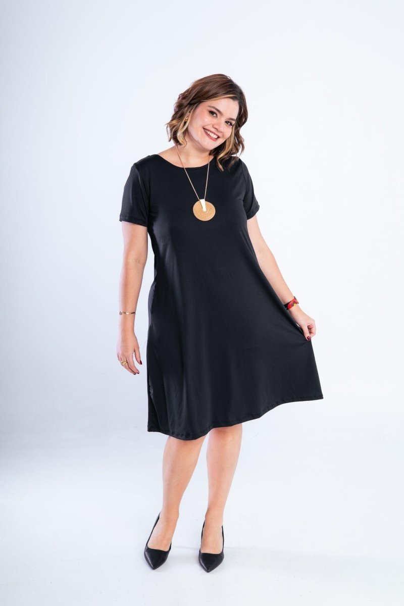 Vestido Sara - Malha Confort Midi com Manga
