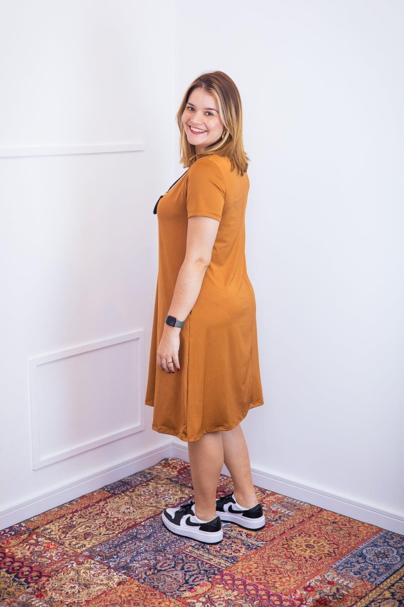 Vestido Sara - Malha Confort Midi com Manga