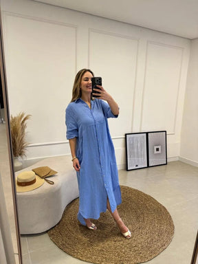 Chemise Giovana Lisa Longa e Mullet Linho Italiano